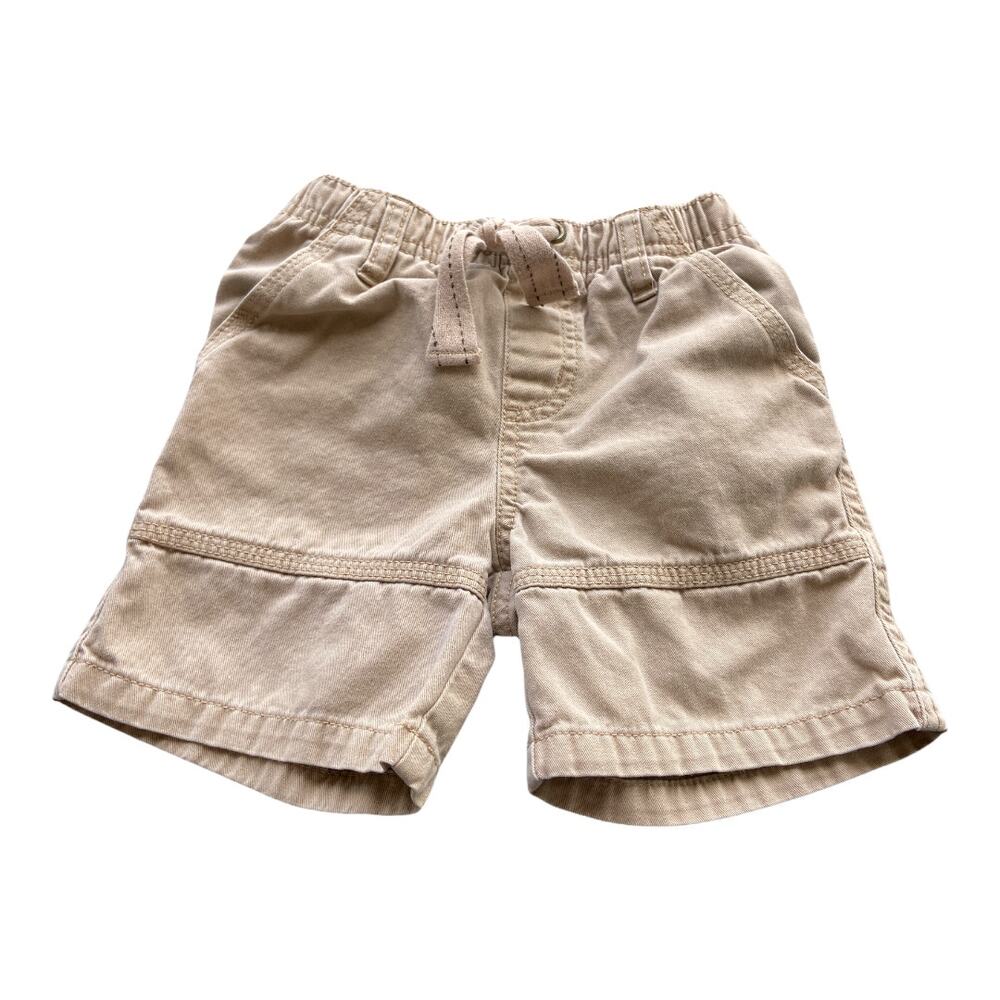 Gymboree Boys Shorts Size 18-24 Months Khaki Pull On Elastic Waist Cotton‎ Woven